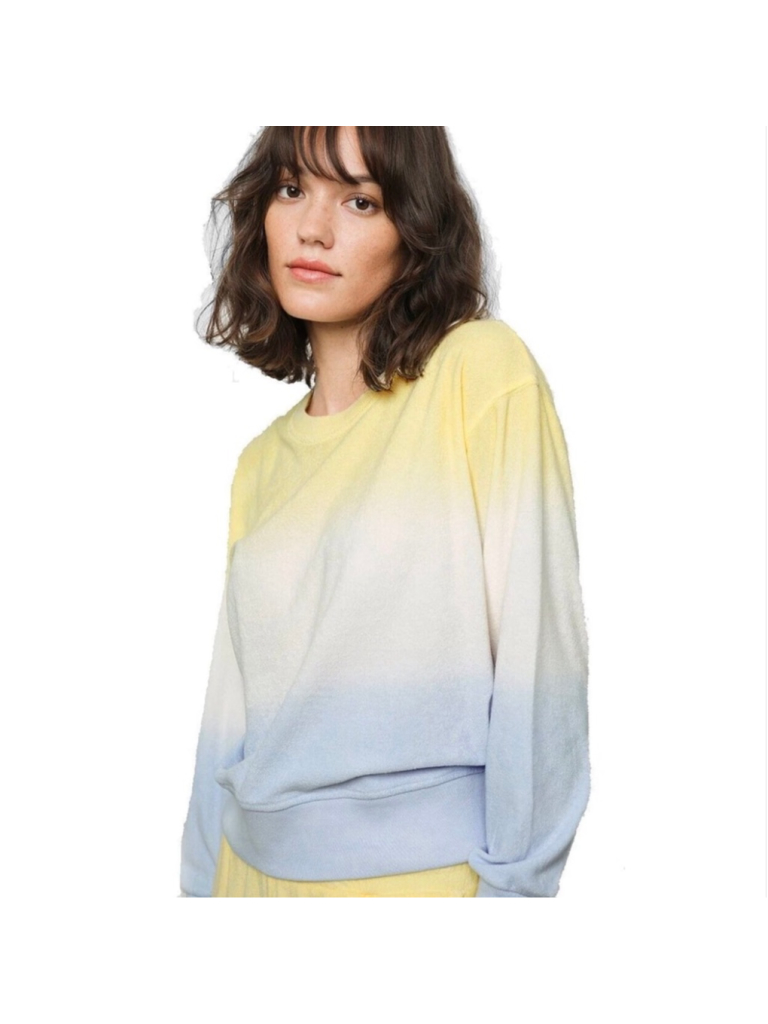 Rails Ramona Sky Blue Dip Dye Terry Lightweight Sweatshirt Xs